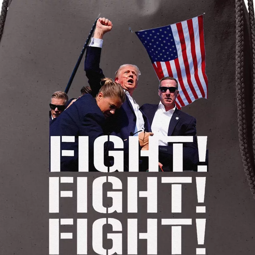 Trump Fight Fight Fight Trump Defiant Trump Shot Fist Pump Drawstring Bag