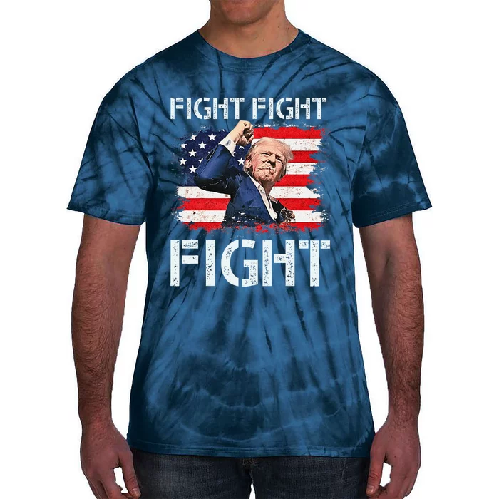 Trump Fight Fight Fight Trump Signals To Americans To Fight Tie-Dye T-Shirt