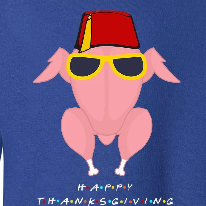 Thanksgiving For Friends Funny Turkey Head Toddler Sweatshirt