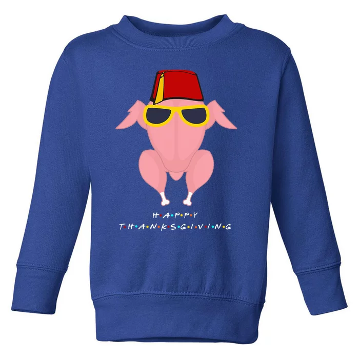 Thanksgiving For Friends Funny Turkey Head Toddler Sweatshirt