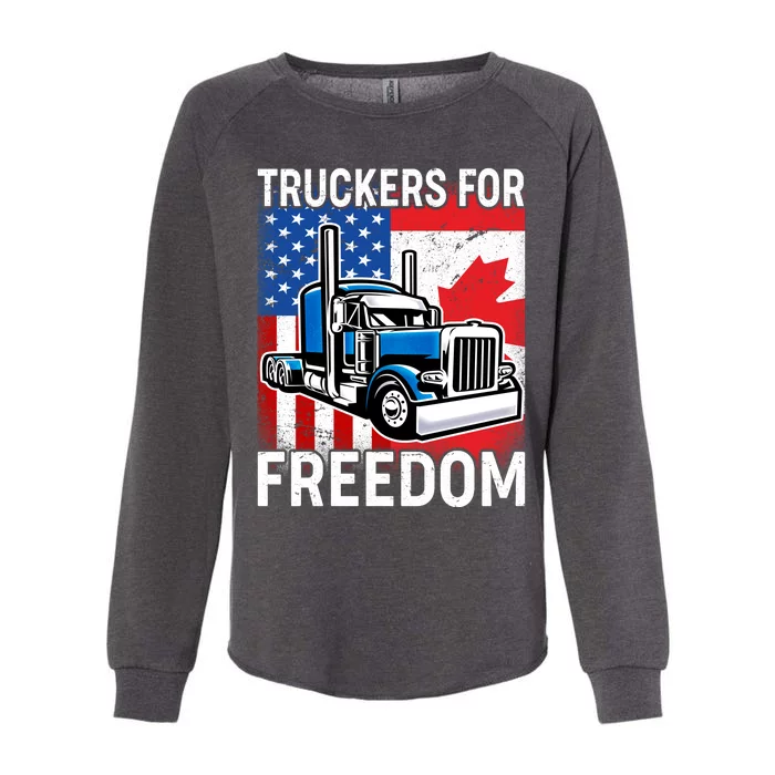 Truckers For Freedom USA Canada Freedom Convoy Womens California Wash Sweatshirt