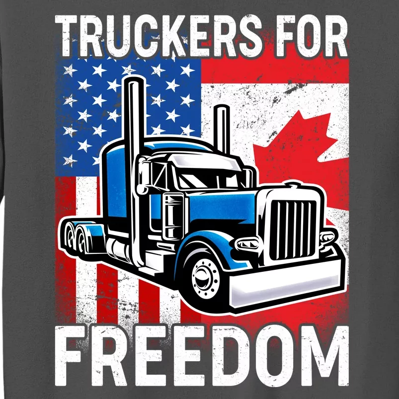 Truckers For Freedom USA Canada Freedom Convoy Tall Sweatshirt