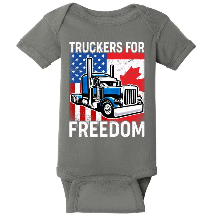 Truckers For Freedom USA Canada Freedom Convoy Baby Bodysuit