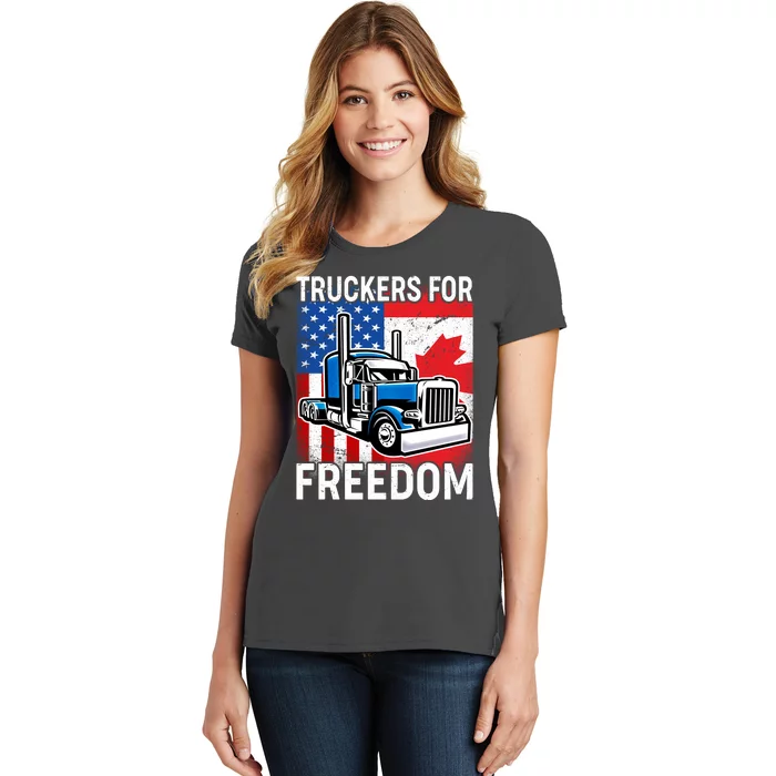 Truckers For Freedom USA Canada Freedom Convoy Women's T-Shirt