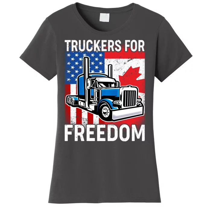 Truckers For Freedom USA Canada Freedom Convoy Women's T-Shirt