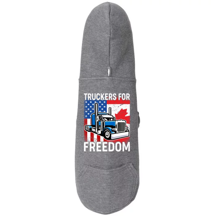 Truckers For Freedom USA Canada Freedom Convoy Doggie 3-End Fleece Hoodie