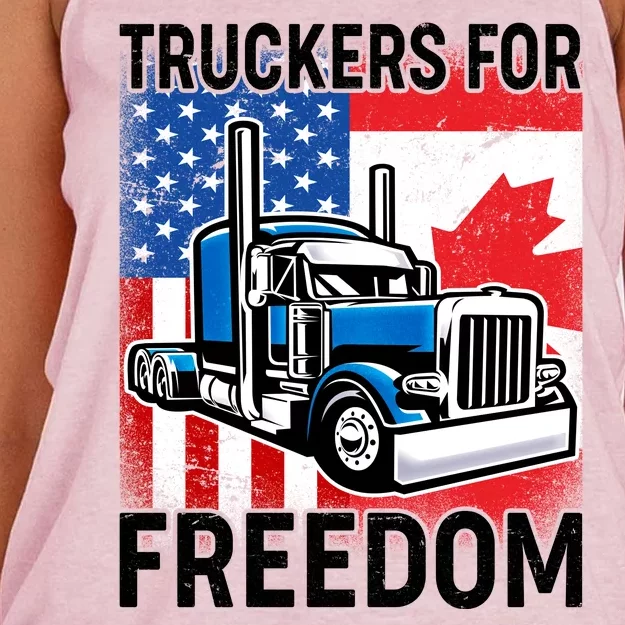 Truckers For Freedom USA Canada Freedom Convoy Women's Knotted Racerback Tank