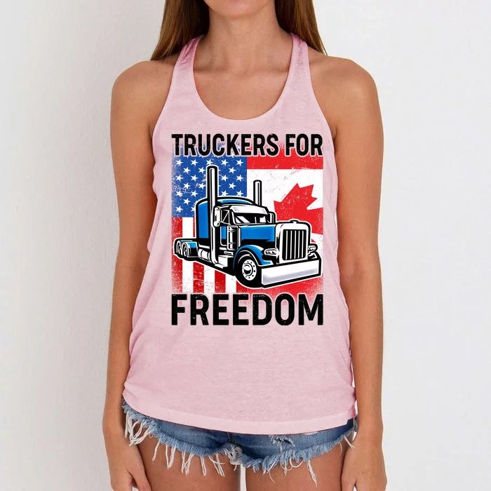 Truckers For Freedom USA Canada Freedom Convoy Women's Knotted Racerback Tank