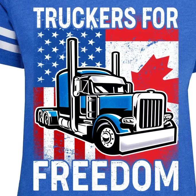 Truckers For Freedom USA Canada Freedom Convoy Enza Ladies Jersey Football T-Shirt