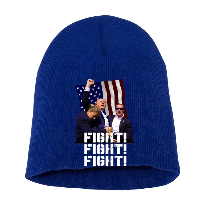 Trump Fight Fight Fight Gift Short Acrylic Beanie