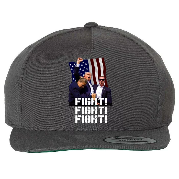 Trump Fight Fight Fight Gift Wool Snapback Cap