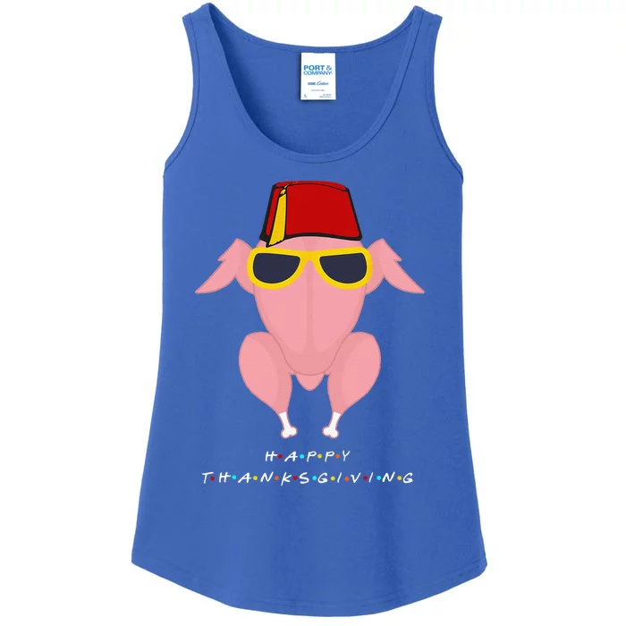 Thanksgiving For Friends Funny Turkey Head Ladies Essential Tank