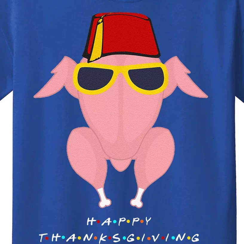 Thanksgiving For Friends Funny Turkey Head Kids T-Shirt