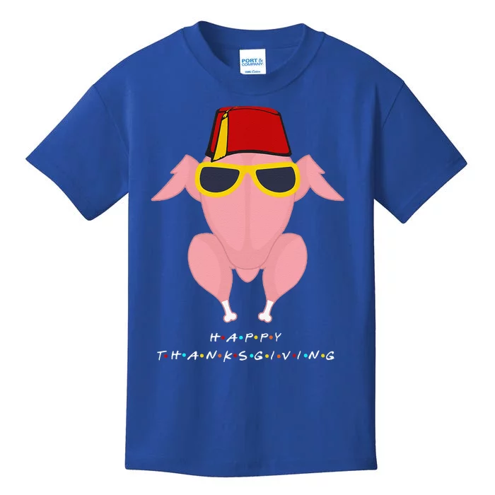 Thanksgiving For Friends Funny Turkey Head Kids T-Shirt