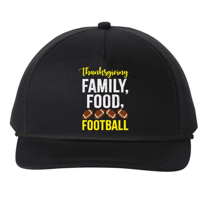 Thanksgiving Family Food Football Snapback Five-Panel Rope Hat