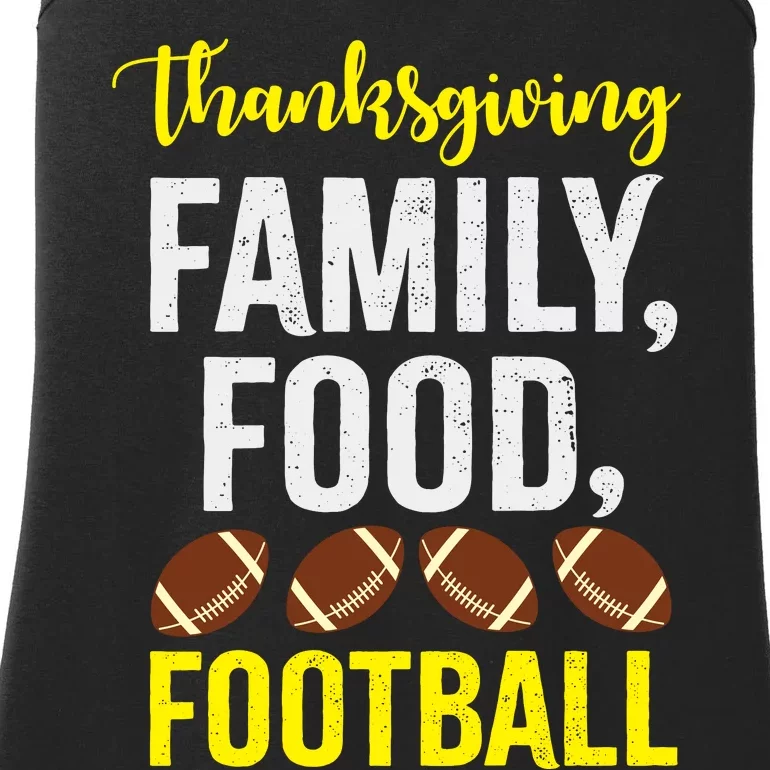 Thanksgiving Family Food Football Ladies Essential Tank