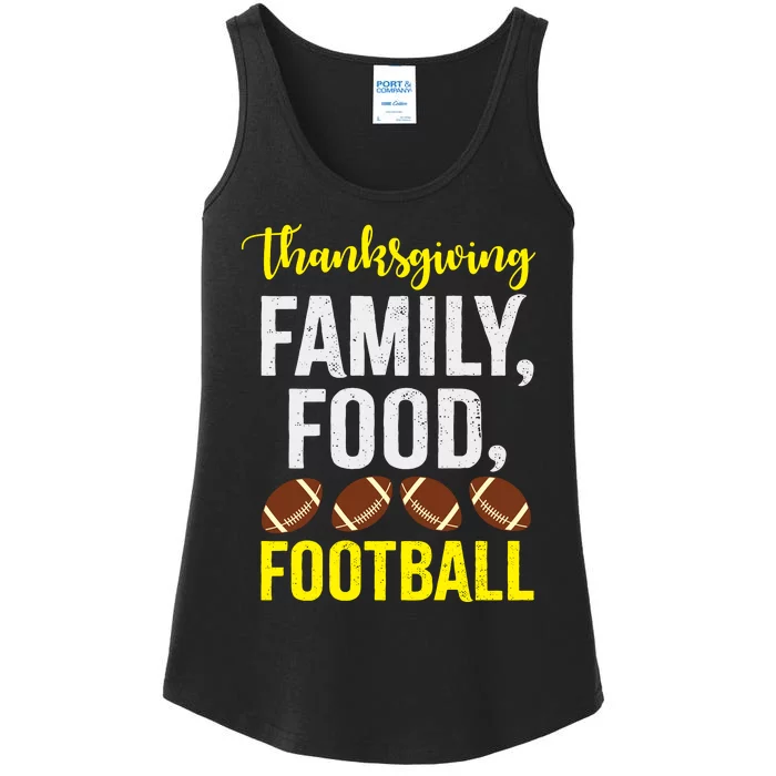 Thanksgiving Family Food Football Ladies Essential Tank