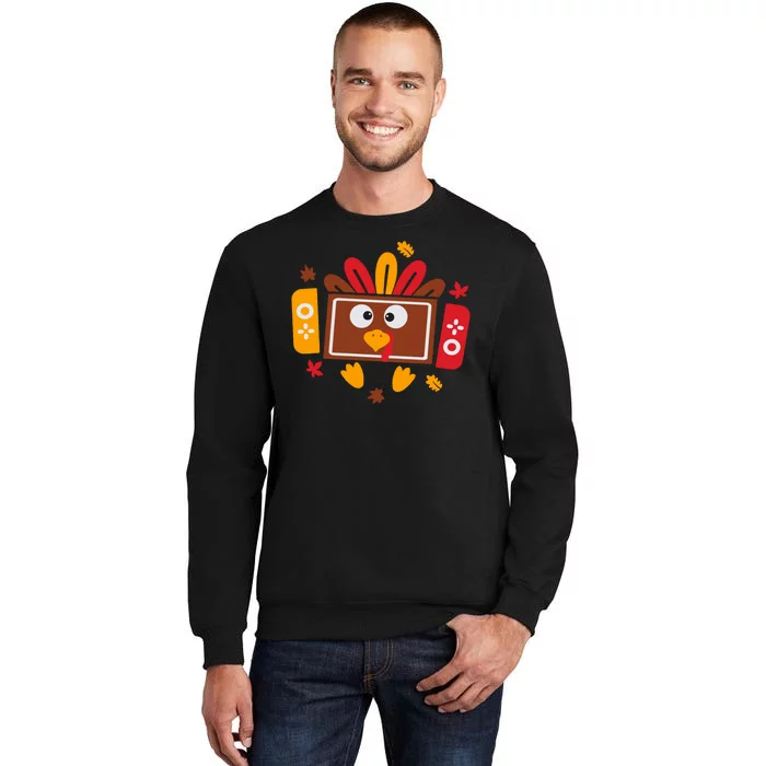 Turkey Face Funny Gaming Gamer Thanksgiving Sweatshirt