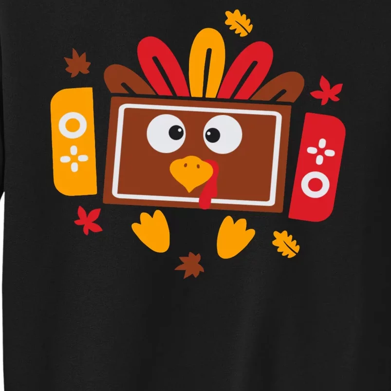 Turkey Face Funny Gaming Gamer Thanksgiving Sweatshirt