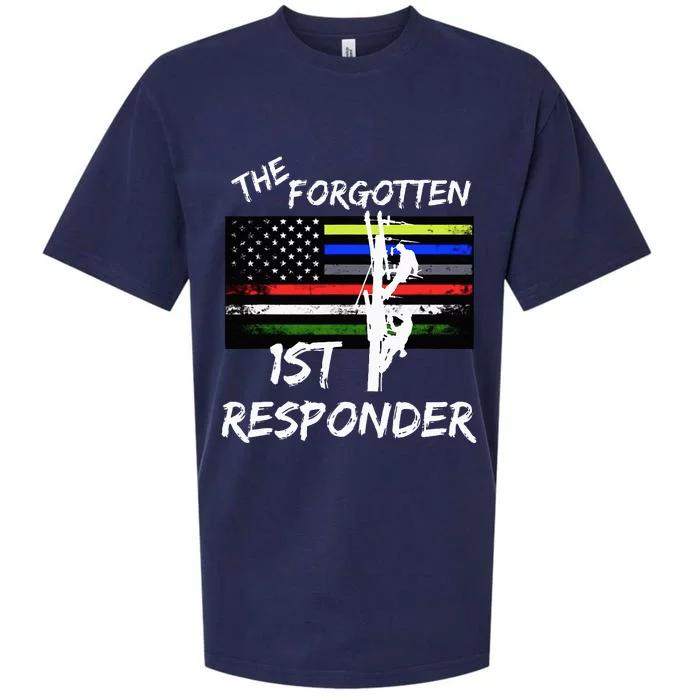 The Forgotten First Responder Tribute To Electrical Lineman Sueded Cloud Jersey T-Shirt