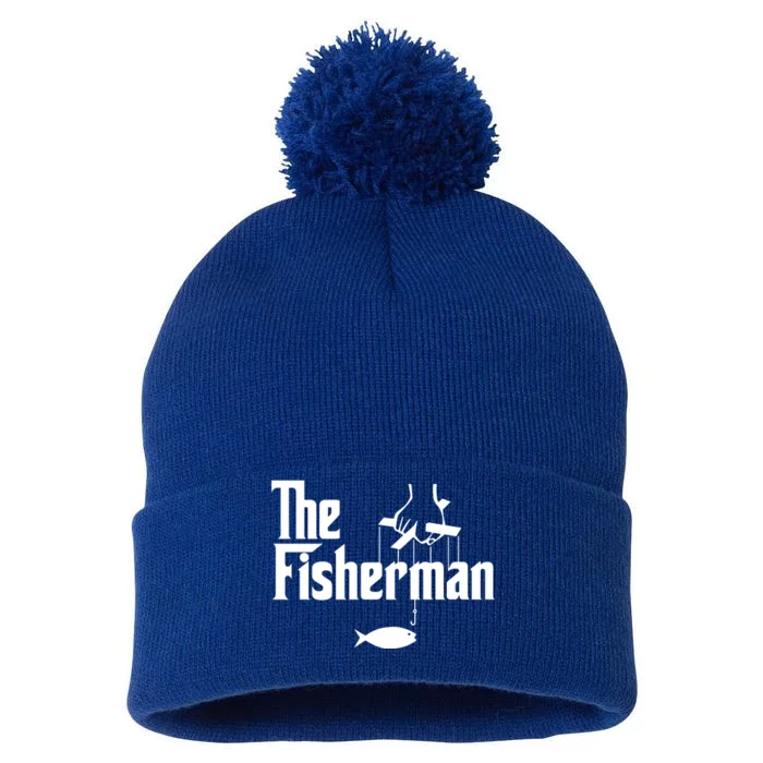 The Fisherman Funny Fishing Pom Pom 12in Knit Beanie