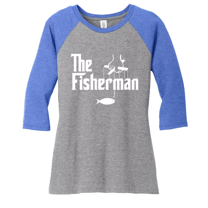 The Fisherman Funny Fishing Women's Tri-Blend 3/4-Sleeve Raglan Shirt