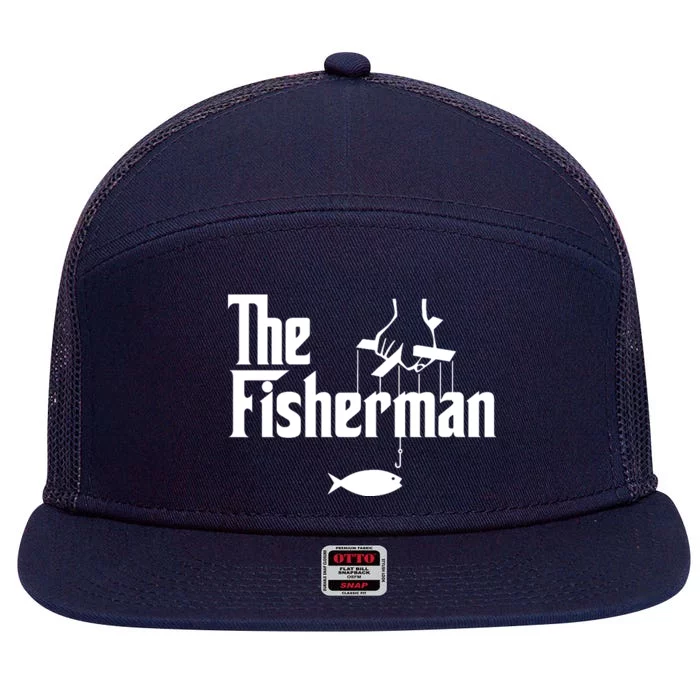 The Fisherman Funny Fishing 7 Panel Mesh Trucker Snapback Hat