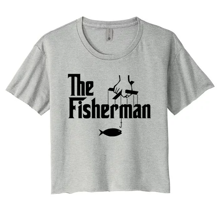 The Fisherman Funny Fishing Women's Crop Top Tee