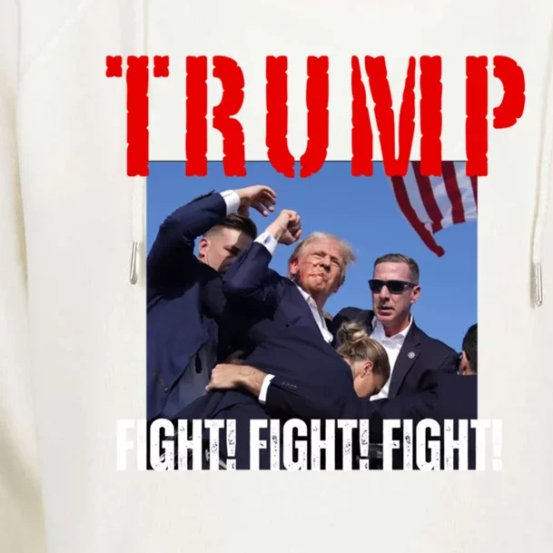 Trump Fight Fight Fight Rally Trump Fight Fight Fight Meaningful Gift Womens Funnel Neck Pullover Hood