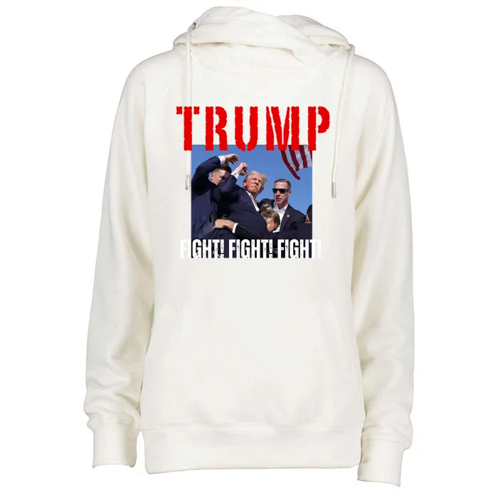 Trump Fight Fight Fight Rally Trump Fight Fight Fight Meaningful Gift Womens Funnel Neck Pullover Hood