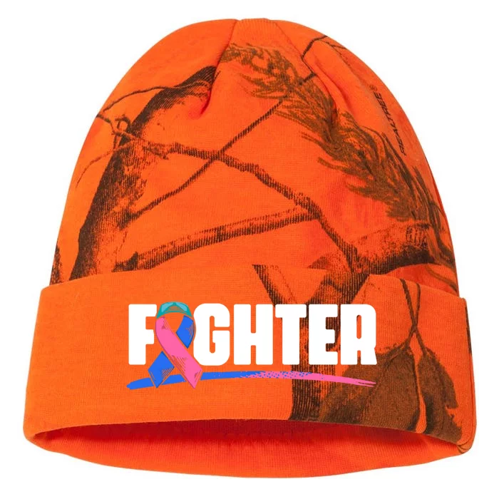 Thyroid Fighter Funny Gift Thyroid Cancer Survivor Thyroid Cancer Gift Kati - 12in Camo Beanie