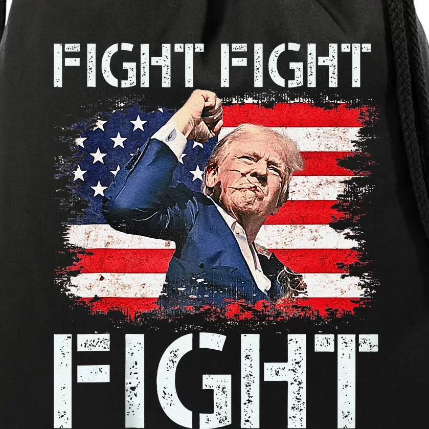 Trump Fight Fight Fight Trump Signals To Americans To Fight Drawstring Bag