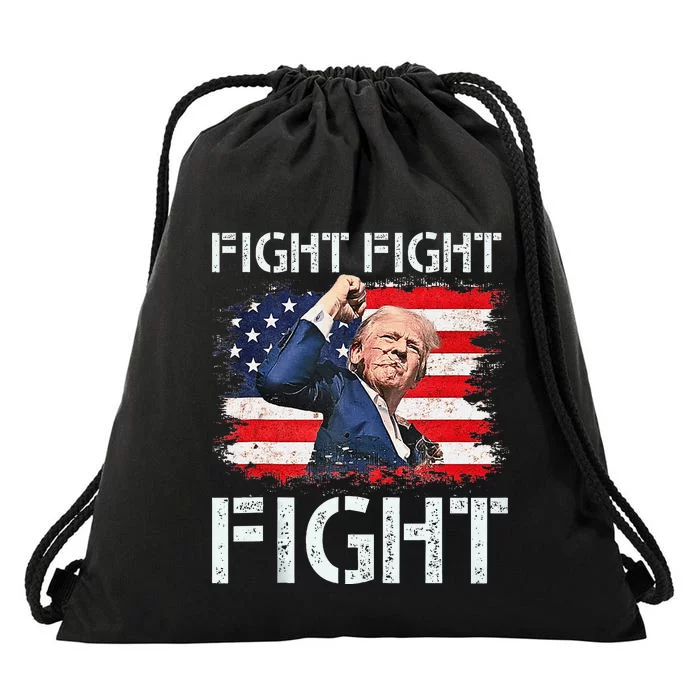 Trump Fight Fight Fight Trump Signals To Americans To Fight Drawstring Bag