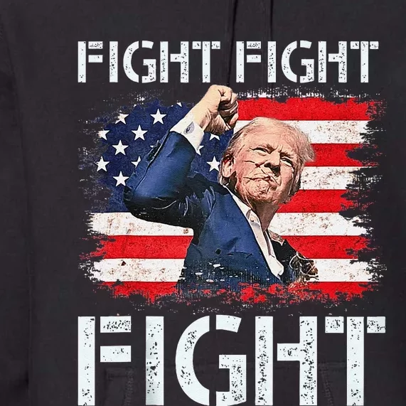 Trump Fight Fight Fight Trump Signals To Americans To Fight Premium Hoodie