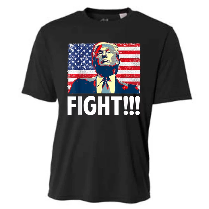 Trump Fight Fighter Supporter Voters American Flag Cooling Performance Crew T-Shirt