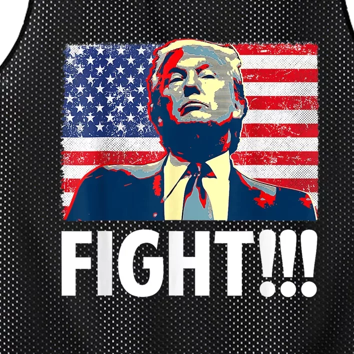 Trump Fight Fighter Supporter Voters American Flag Mesh Reversible Basketball Jersey Tank