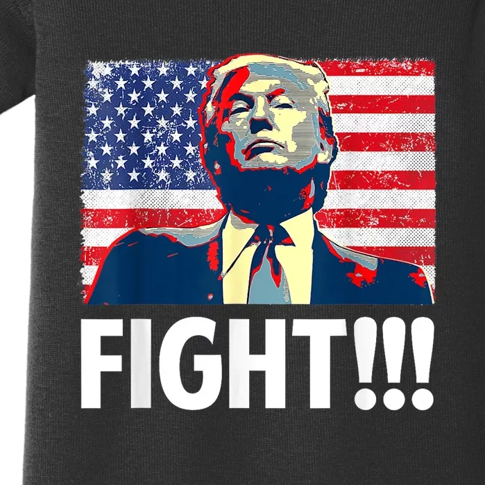 Trump Fight Fighter Supporter Voters American Flag Baby Bodysuit