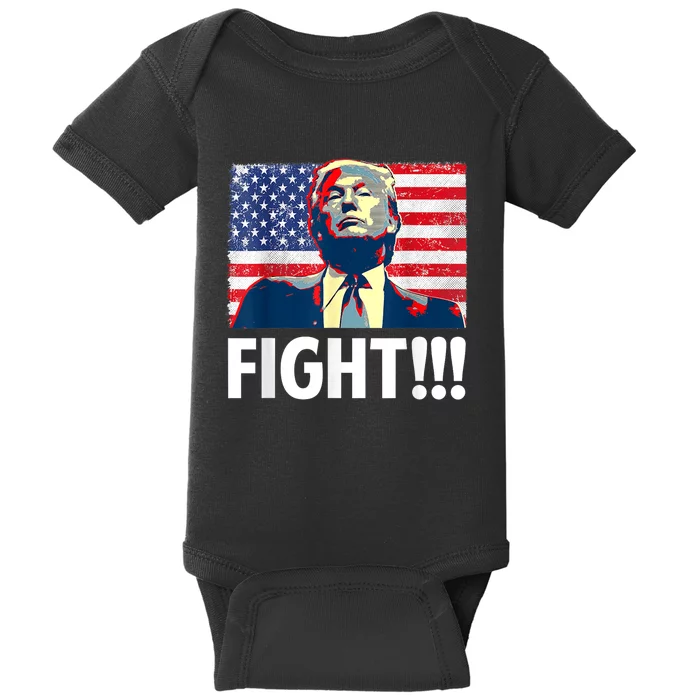 Trump Fight Fighter Supporter Voters American Flag Baby Bodysuit