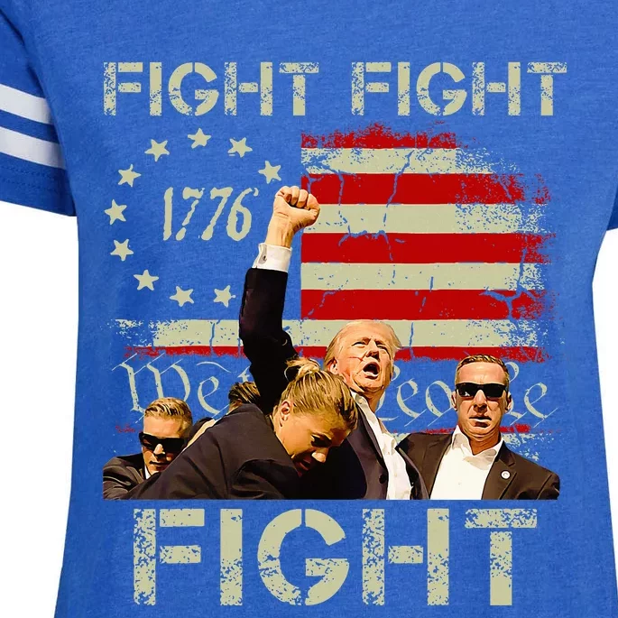 Trump Fight Fight Fight Trump Signals To Americans To Fight Enza Ladies Jersey Football T-Shirt