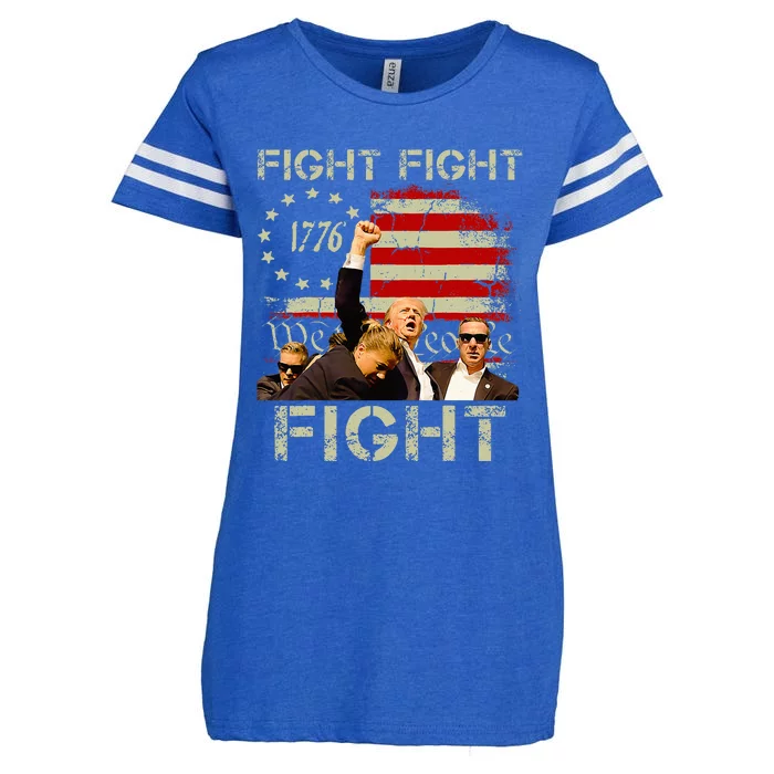 Trump Fight Fight Fight Trump Signals To Americans To Fight Enza Ladies Jersey Football T-Shirt