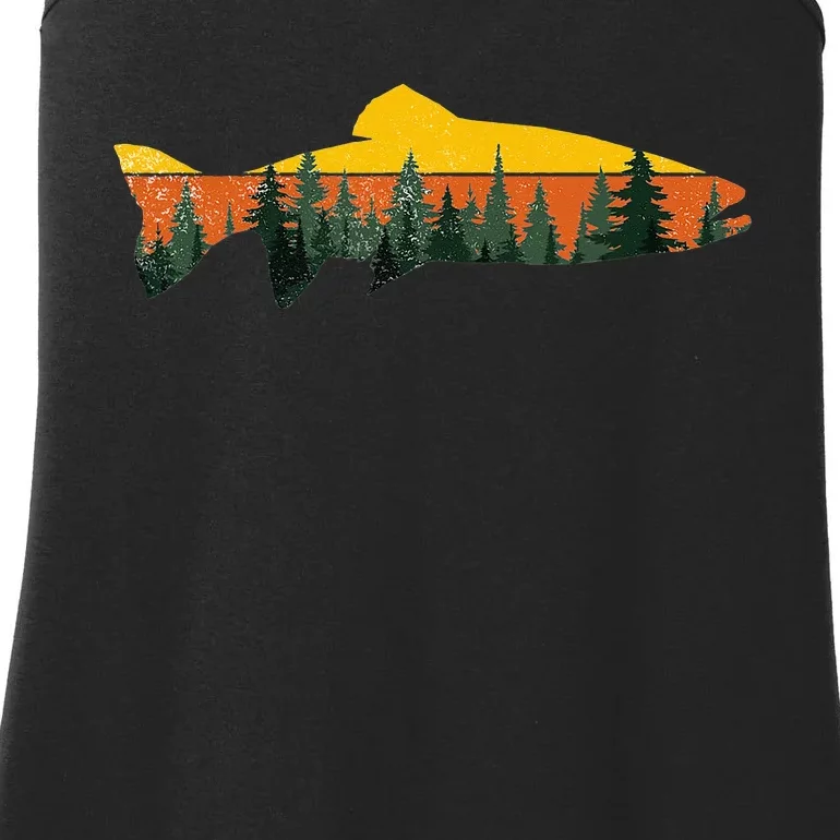 Trout Fly Fishing Outdoor Forest Nature Wildlife Ladies Essential Tank