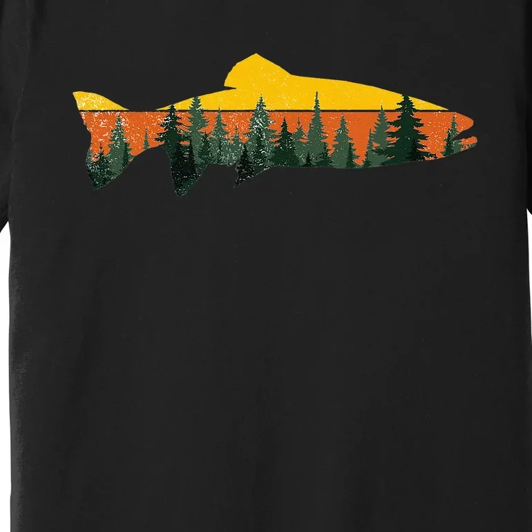 Trout Fly Fishing Outdoor Forest Nature Wildlife Premium T-Shirt