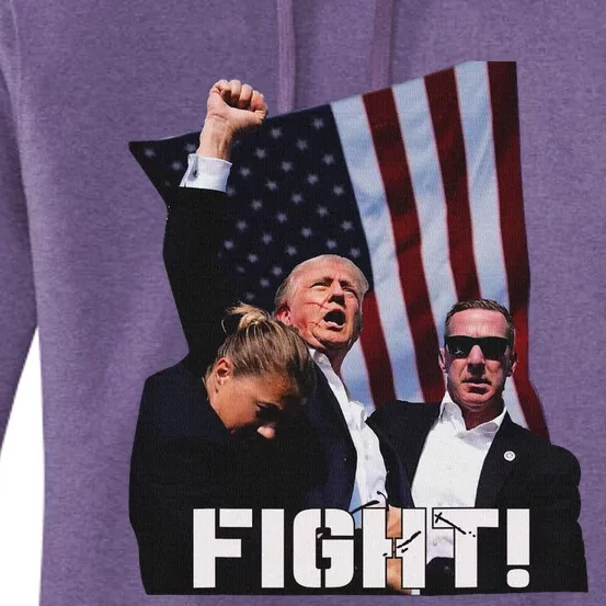 Trump Fighting For Supporters And Americans Women's Pullover Hoodie