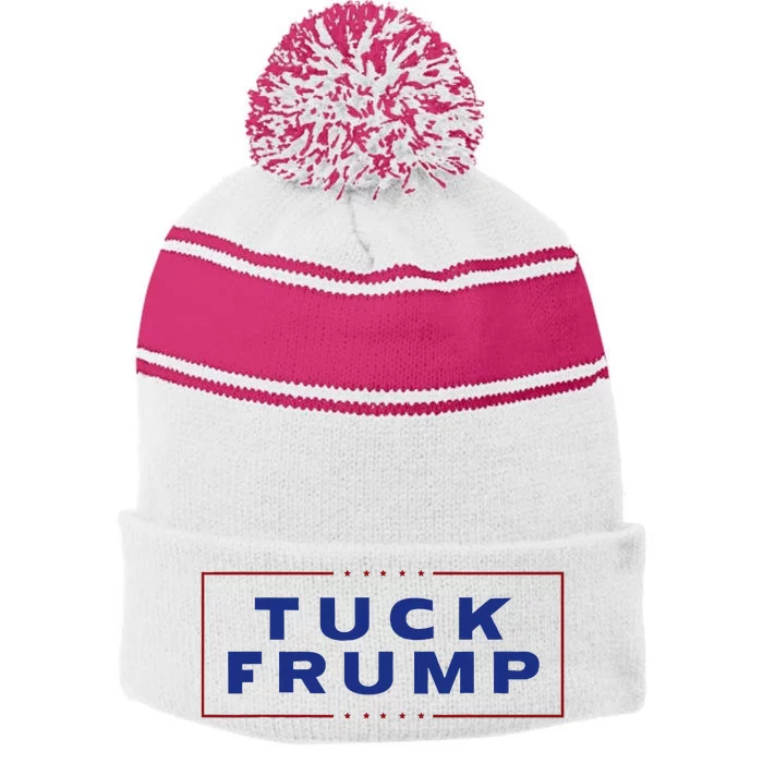 Tuck Frump Funny Anti Trump Stripe Pom Pom Beanie