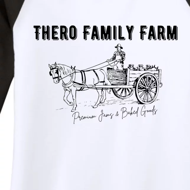 Thero Family Farm Premium Jams And Baked Goods Women's Tri-Blend 3/4-Sleeve Raglan Shirt