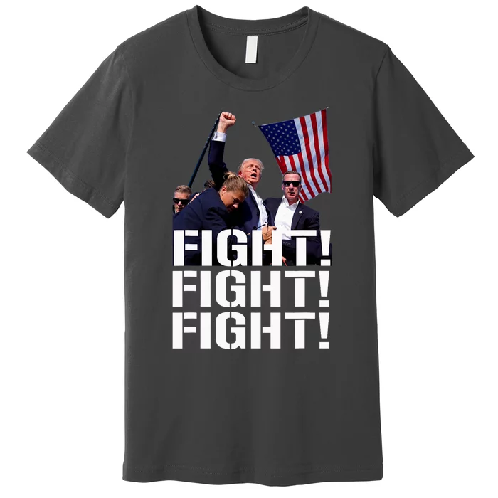 Trump Fight Fight Fight Trump Defiant Trump Shot Fist Pump Premium T-Shirt