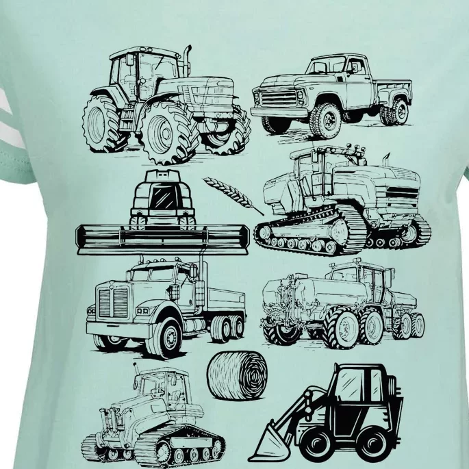 Tractor Farmer Farming Farm Trucks Enza Ladies Jersey Football T-Shirt