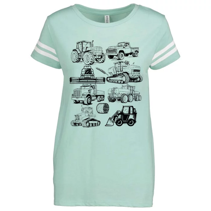 Tractor Farmer Farming Farm Trucks Enza Ladies Jersey Football T-Shirt