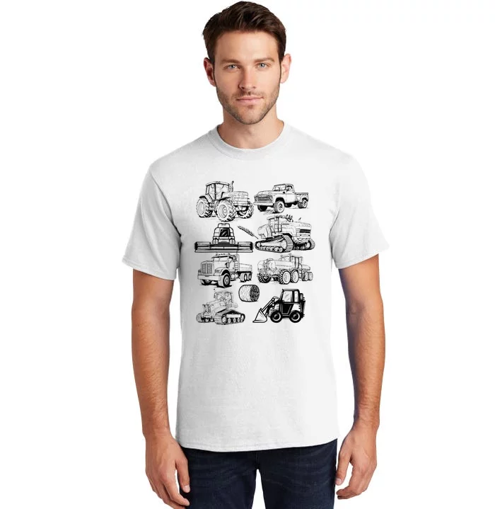 Tractor Farmer Farming Farm Trucks Tall T-Shirt