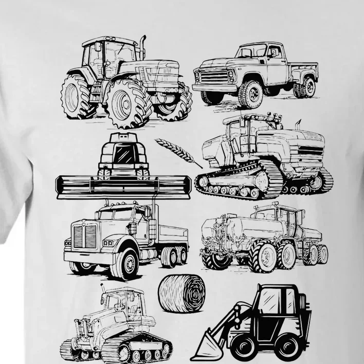 Tractor Farmer Farming Farm Trucks Tall T-Shirt